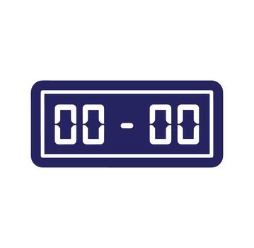 Digital clock displaying time zero zero minutes and seconds blue rectangular background vector