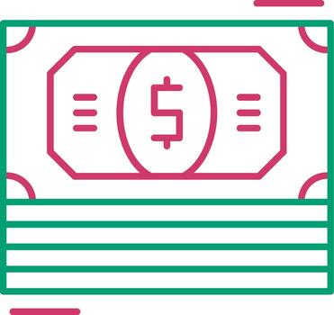 Banknote Bundle Stack Icon vector