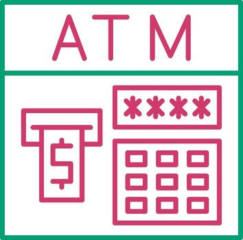 ATM Pin Number Code vector