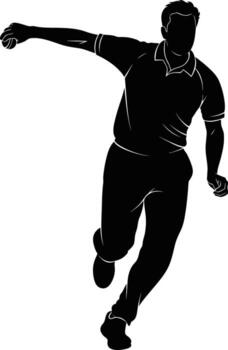 Silhouette of a baseball pitcher in the middle of a throw vector