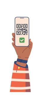 Hand with Qr Code on Phone item vector