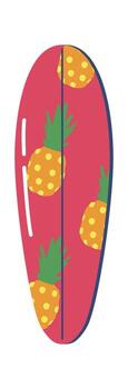 Surfboard Pineapple with Bright Pattern Design vector
