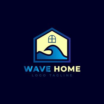 ilustración de un símbolo de un casa ese es hecho moderno, limpiar y elegante en cuales allí es un ola. vector