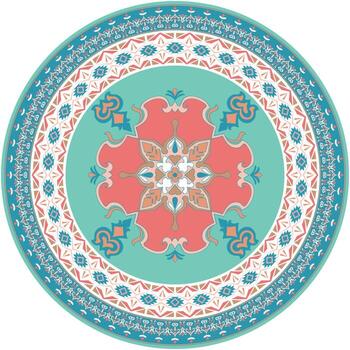 Circle pattern, doormat, Persian carpet pattern, room decoration carpet pattern, pastel colors vector