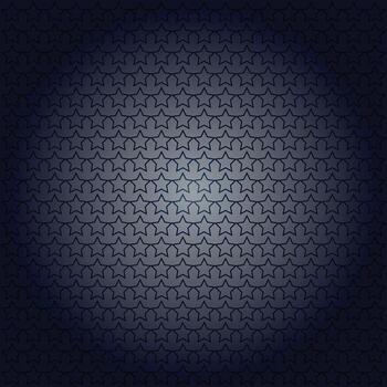 A seamless repeating pattern of outlined star shapes on a dark blue radial gradient background, an elegant and modern abstract graphic design element vector
