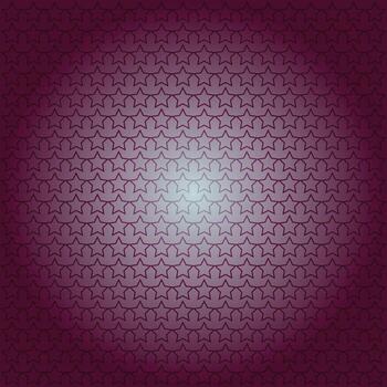 elegante geométrico antecedentes presentando un sin costura modelo de estrella contornos en un vibrante púrpura radial degradado con un suave central resplandor vector
