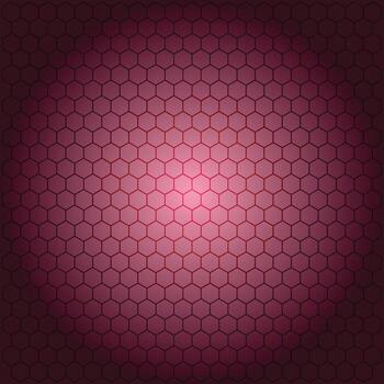 visualmente atractivo oscuro rosado y púrpura degradado antecedentes con un pulcro geométrico hexagonal red, Perfecto para moderno digital diseño, resumen arte, y tecnológico temas vector