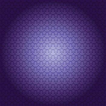 Star patterned background in shades of deep purple and violet with a bright center gradient vector