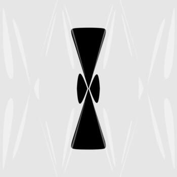 Abstract distorted letter I with liquid glass refraction effect. Modern black and white design featuring bold typography warped through optical distortion and glossy prism reflections. vector