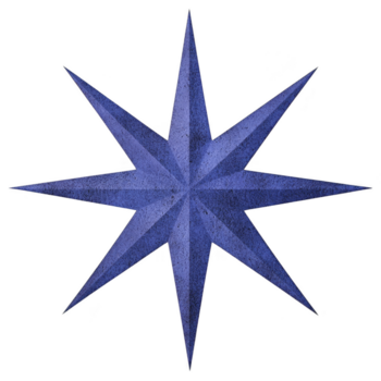 blå stjärna med åtta skarp poäng, terar texturerad yta den där lägger till djup och dimensionera. detta design framkallar känsla av vägledning och riktning, perfekt för olika konstnärlig tillämpningar png