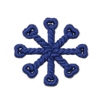 blauw decoratief sneeuwvlok ontwerp gemaakt van touw, met ingewikkeld patronen en symmetrisch vorm geven aan. deze uniek stuk voegt toe tintje van winter charme en creativiteit naar divers ambachten en decoraties png