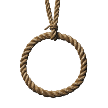 circular cuerda lazo cuelga graciosamente, exhibiendo sus retorcido textura y natural fibras calentar tonos de cuerda crear rústico y atractivo sentir, Perfecto para varios decorativo o práctico usos png