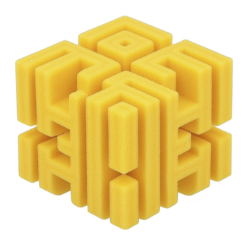 vibrerande gul geometrisk skulptur terar invecklad mönster och tre dimensionell former, skapande visuellt slående design. detta unik bit lägger till modern Rör till några Plats png