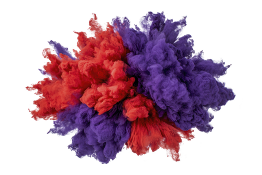 vivace esplosione di colorato Fumo nel occhiali da sole di rosso e viola, la creazione di dinamico e artistico visivo effetto. Questo astratto design evoca senso di creatività e energia png