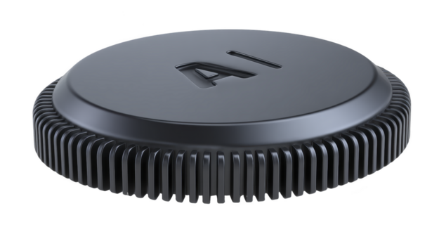 ai nero plastica telecamera lente berretto il giro isolato avvicinamento macro nero plastica telecamera lente berretto con ai testo il giro forma isolato trasparenza sfondo avvicinamento macro Visualizza moderno fotografia png