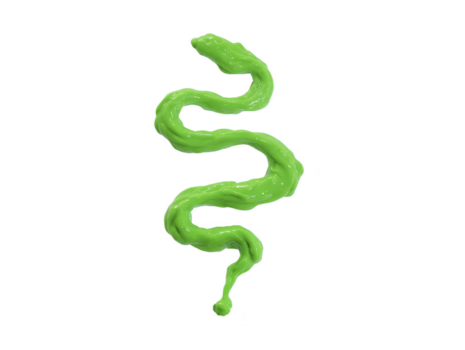 verde dipingere spruzzo nel ondulato, astratto forma su trasparente sfondo, somigliante serpente o liquido sentiero, con lucido struttura e vivace colore png