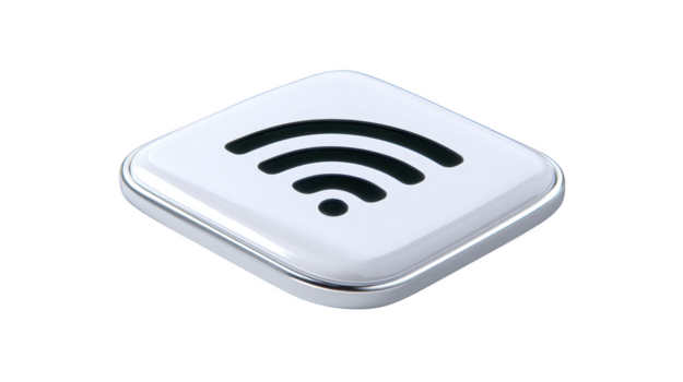 Wi-Fi icona senza fili segnale Internet connessione moderno tecnologia lucido pulsante 3d illustrazione digitale comunicazione Rete accesso isolato trasparenza sfondo png