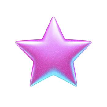 vibrante estrella forma con degradado de rosado y azul colores, presentando lustroso terminar y espumoso textura, Perfecto para agregando caprichoso toque a diseños png