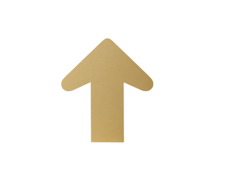 guld pil uppåt riktning isolerat på genomskinlighet bakgrund enkel geometrisk form symboliserar framsteg motivering och Framgång minimalistisk och modern stil png