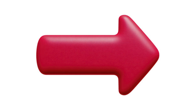 rosso freccia giusto direzione 3d stile isolato su trasparente sfondo navigazione simbolo grassetto colore semplice design puntamento guida moderno grafico png