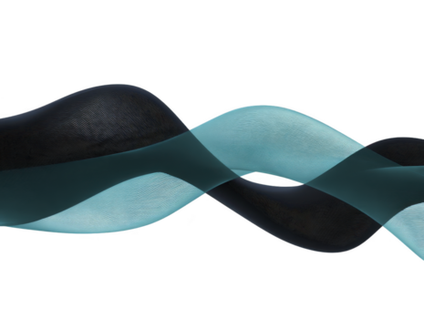 Abstract wave blue and black flowing line modern digital art smooth curve transparent effect minimal design creative background elegant movement dynamic shape futuristic style png