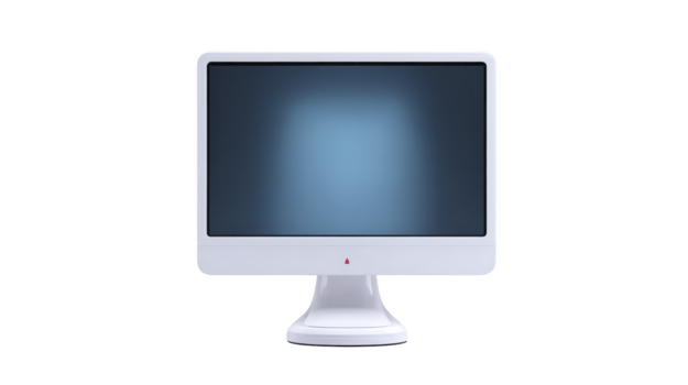 computador monitor branco tela moderno exibição em branco fundo tecnologia dispositivo isolado digital equipamento Área de Trabalho eletrônico mínimo Projeto branco computador monitor com em branco tela cria moderno png