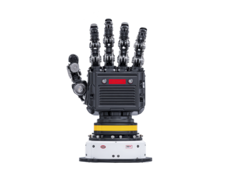 robótico mano mecánico dedos avanzado tecnología artificial inteligencia negro y plata aislado en blanco futurista diseño precisión Ingenieria innovación automatización png