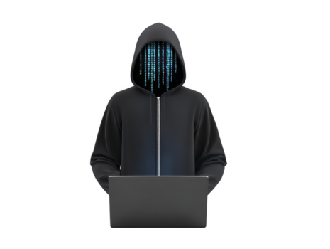 hacker cyber segurança anônimo encapuzado figura digital código computador portátil tecnologia encapuzado figura com digital código face usando computador portátil representando cyber segurança hacking e anônimo conectados atividade png