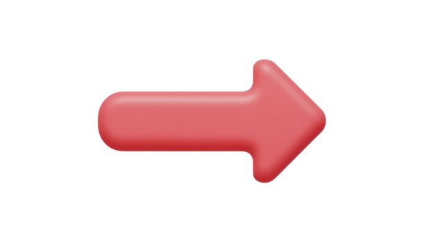 vermelho seta certo direção 3d ilustração isolado simples Projeto navegação ponteiro símbolo lustroso plástico ícone direção orientação placa moderno mínimo objeto gráfico desenho animado negrito brilhante png