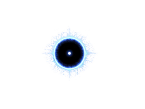 resumen azul energía anillo con brillante centro, eléctrico chispas, circular forma, y transparencia fondo, creando futurista y dinámica visual efecto png