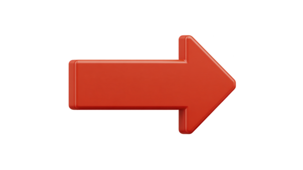 vermelho seta certo direção 3d ícone navegação símbolo isolado negrito simples gráfico ponteiro placa usava para orientação ou instrução dentro digital Projeto png