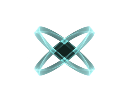 Abstract glowing blue light trails form symmetrical X shape on transparency background, creating futuristic and dynamic digital art design with sense of motion and energy png