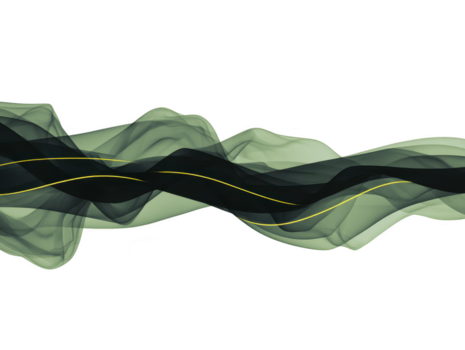 abstrakt grön och svart vågig rader med gul accent skapa modern, dynamisk bakgrund, frammanande känsla av rörelse och energi, lämplig för kreativ design eller digital konst projekt png