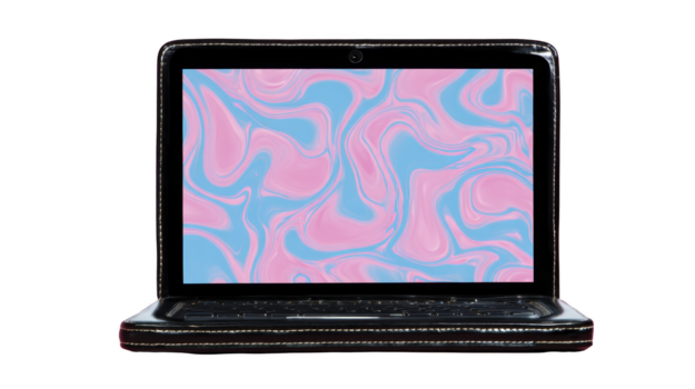 portable ordinateur La technologie dispositif écran abstrait pastel rose bleu tourbillon isolé numérique moderne électronique portable afficher clavier l'Internet la communication espace de travail Créatif artistique Contexte png