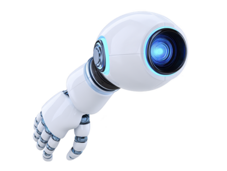 robot brazo futurista tecnología artificial inteligencia blanco azul mecánico mano futurista robot brazo con pulcro blanco y azul diseño, presentando avanzado artificial inteligencia y mecánico png