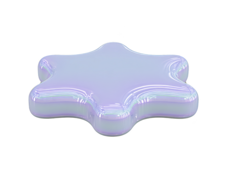iridescente astratto forma, lucido pastello stella, 3d rendere, futuristico liscio superficie, moderno minimo disegno, isolato su trasparenza sfondo, creativo giocoso umore png