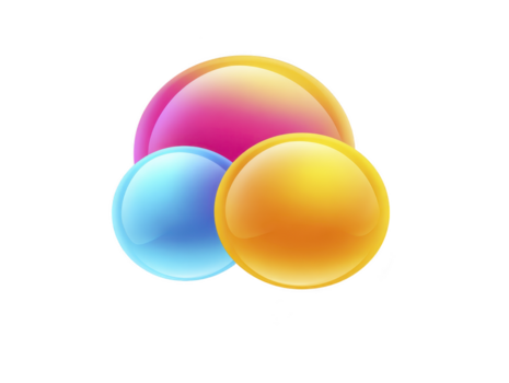 bunt glänzend abstrakt Kugel Gradient glänzend 3d beschwingt modern spielerisch Luftblasen erstellen heiter und dynamisch visuell bewirken geeignet zum Digital Design und kreativ Hintergründe png