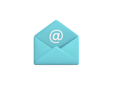 Aperto blu Busta con bianca e-mail simbolo, digitale comunicazione, moderno corrispondenza, minimo stile, isolato su trasparenza sfondo, pulito e semplice design png