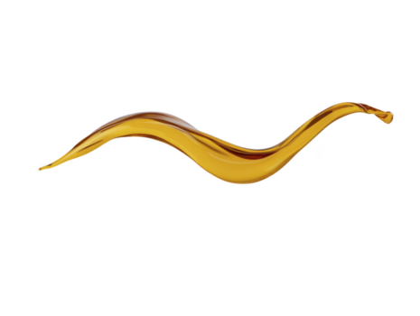 Golden liquid splash isolated on transparency background fluid motion abstract wave shape glossy texture dynamic movement modern design creative concept vibrant color smooth curve energetic png