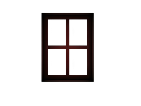 venster kader met vier glas ruiten, geïsoleerd Aan transparant achtergrond, gemakkelijk en rustiek stijl, roept op zin van nostalgie en kalm, geschikt voor huis ontwerp projecten png