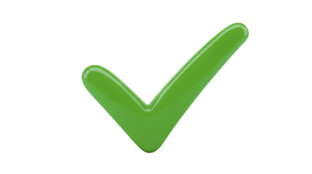 grön kolla upp märke, glansig stil, isolerat på transparent bakgrund, symboliserar godkännande, Framgång, eller Bekräftelse, vanligen Begagnade i digital gränssnitt och positiv respons png