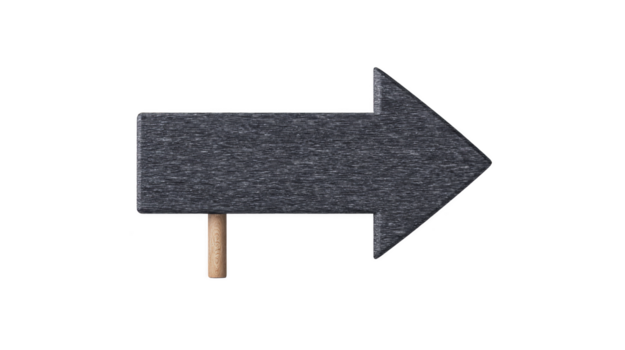 negro de madera flecha firmar Derecha dirección aislado en transparente antecedentes sencillo rústico estilo blanco espacio para texto Guia navegación y información concepto png