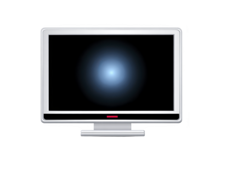 plano pantalla monitor computadora monitor moderno tecnología digital dispositivo transparencia antecedentes brillante azul esfera mínimo diseño aislado electrónico equipo futurista estilo png