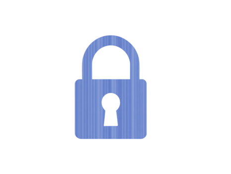 Blue padlock icon with vertical lines, symbolizing security, privacy, and protection, often used for digital safety, data encryption, and secure access concepts png