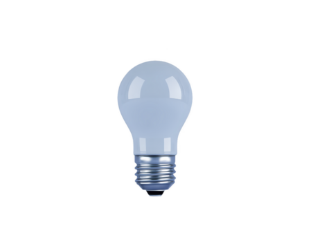 leggero lampadina con metallico base e liscio bicchiere superficie isolato su trasparenza sfondo, simboleggiante idee e innovazione con pulito e moderno design png