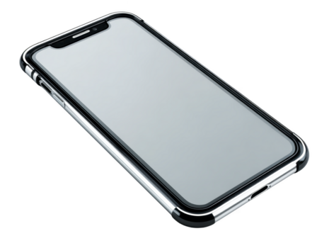 smartphone con vuoto schermo isolato su trasparenza sfondo, moderno mobile dispositivo con elegante design e riflessivo superficie, tecnologia concetto per comunicazione e connettività png
