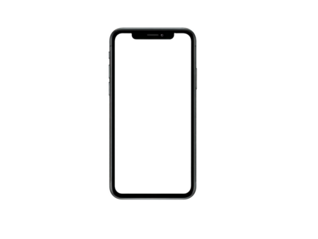 Black smartphone frame with blank screen isolated on transparent background, perfect for mobile app design or digital display mockup png