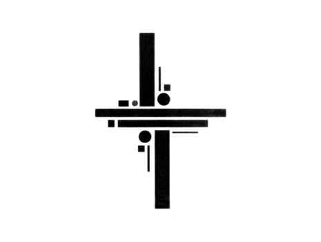 Abstract geometric design with black rectangles and circles arranged in balanced composition on transparent background, creating modern and minimalistic visual effect png