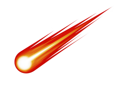 fogosa meteoro listras através transparência fundo, brilhando com intenso laranja e amarelo luz, dinâmico movimento e energia, simbolizando velocidade, poder, e cósmico impacto png