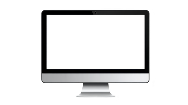 computador monitor com em branco branco tela isolado em transparente fundo, moderno tecnologia dispositivo para digital exibição e trabalhos png